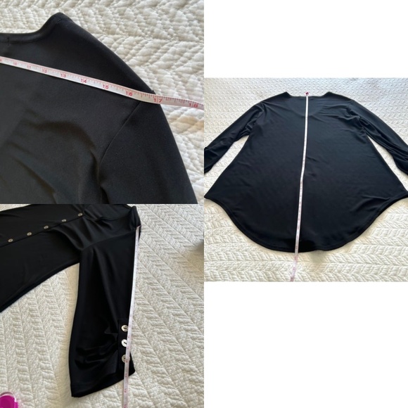 Sympli Unity Henley Tunic Black/Silver Buttons Size 10 - Picture 12 of 14